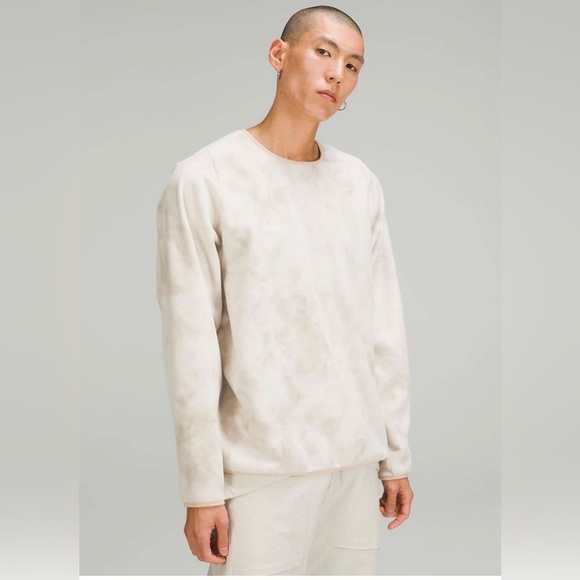 Lululemon Lab Fleece Crew Pullover Diamond Dye Light Ivory Cafe Au Lait Large